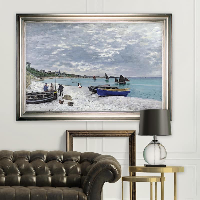 The-Beach -Claude Monet -Silver Frame - Wood - Silver