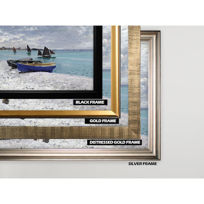 The-Beach -Claude Monet -Silver Frame