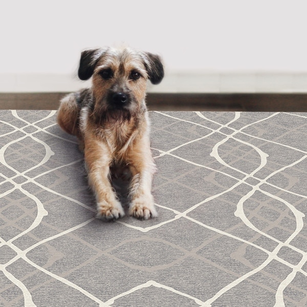RUGGABLE Washable Indoor/ Outdoor Stain Resistant Pet Area Rug Amara Grey (8' x 10') - 8' x 10'