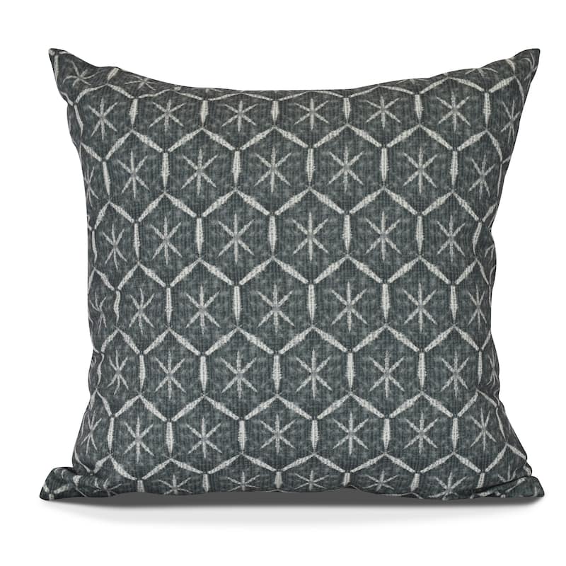 Tufted, Geometric Print Outdoor Pillow - 16" x 16" - Green