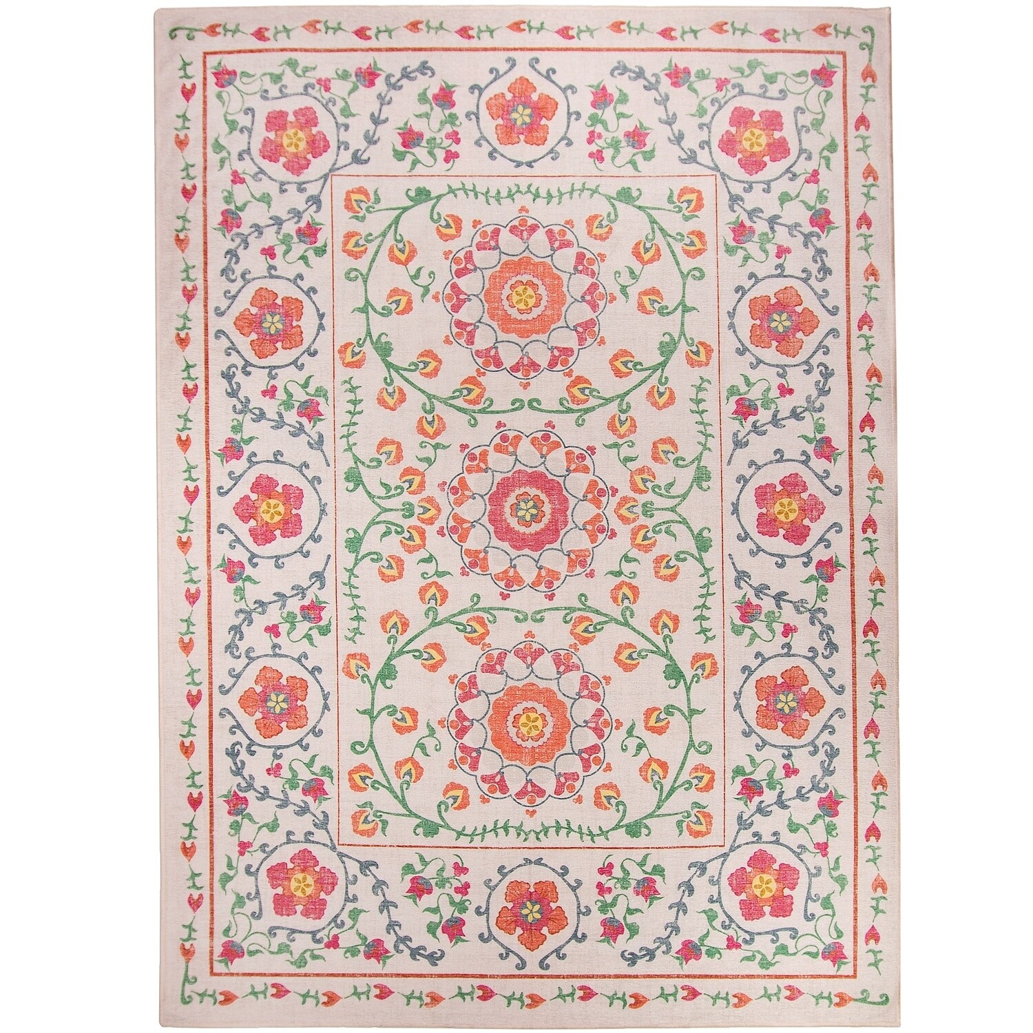 Ruggable Camellia Washable Floral Runner Rug - Jade 2'6x7