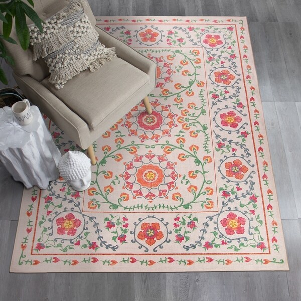 Shop RUGGABLE Washable Stain Resistant Pet Runner Rug Suzi Coral 5' x 7' Free Shipping Today