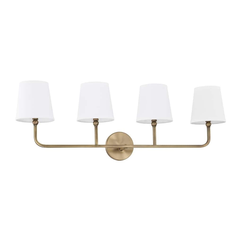 Dawson 4-light Aged Brass Bath/Vanity Fixture