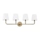 preview thumbnail 1 of 0, Dawson 4-light Aged Brass Bath/Vanity Fixture