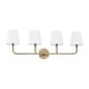 preview thumbnail 2 of 0, Dawson 4-light Aged Brass Bath/Vanity Fixture