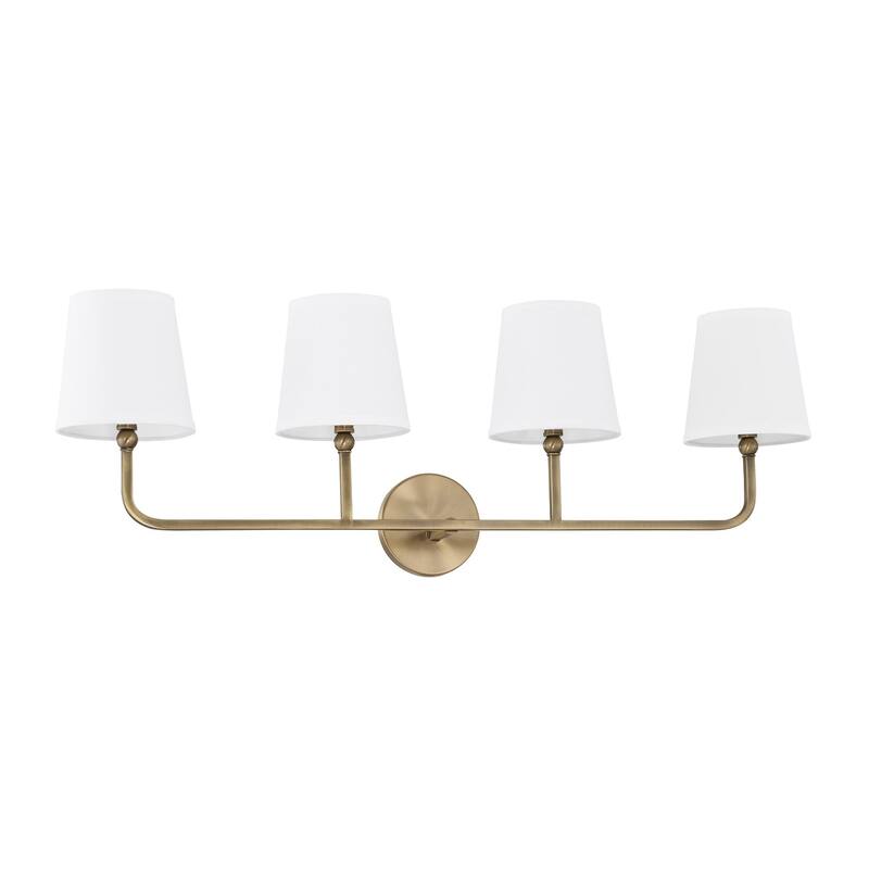 Dawson 4-light Aged Brass Bath/Vanity Fixture