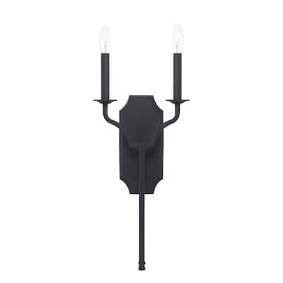 Ravenwood 2-light Black Iron Wall Sconce