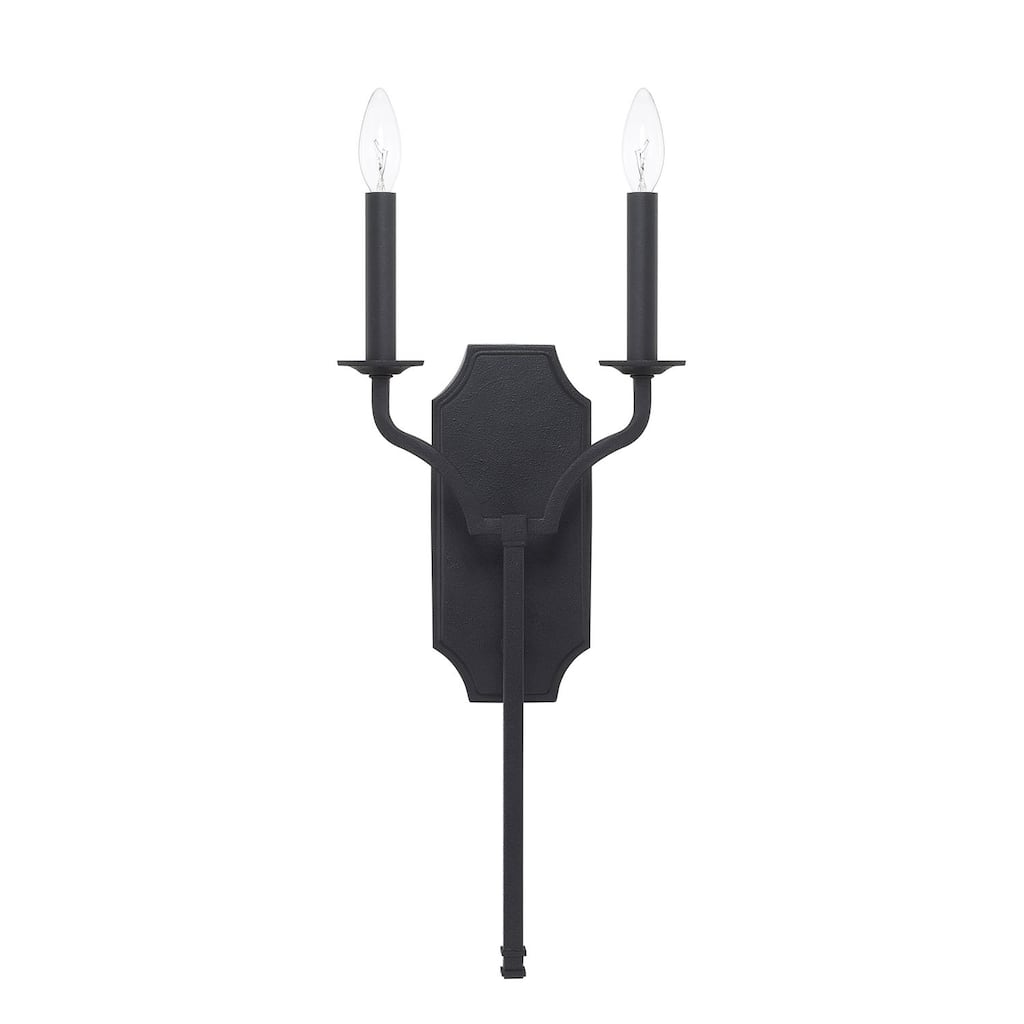 Ravenwood 2-light Black Iron Wall Sconce