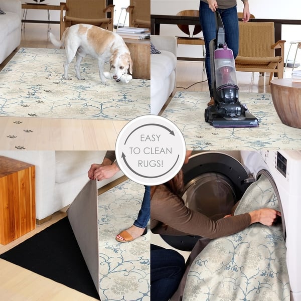 Pet & Kid Friendly Persian Collection Non- Slip Stain & Water Resistant RUGGABLE Machine Washable Runner Rug Hendesi Heriz Abalone 2.5'x7' Pet & Kid Friendly Persian Collection Non- Slip Stain & Water Resistant RUGGABLE Machine Washable Runner Rug Hendesi Heriz Abalone 2.5'x7'