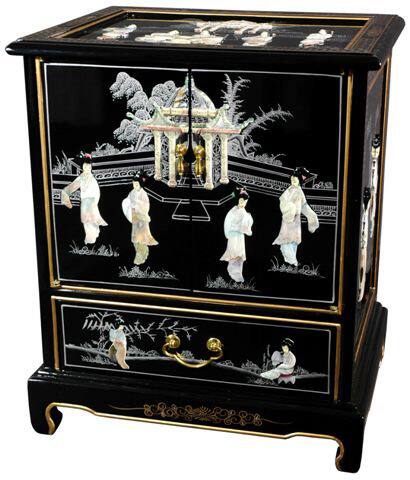 Handmade Black Lacquer End Table (China)