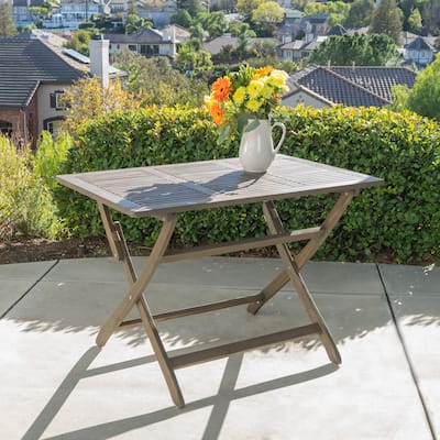 Positano Outdoor Acacia Wood Folding Dining Table by Christopher Knight Home - 43.50"L x 27.50"W x 29.75"H