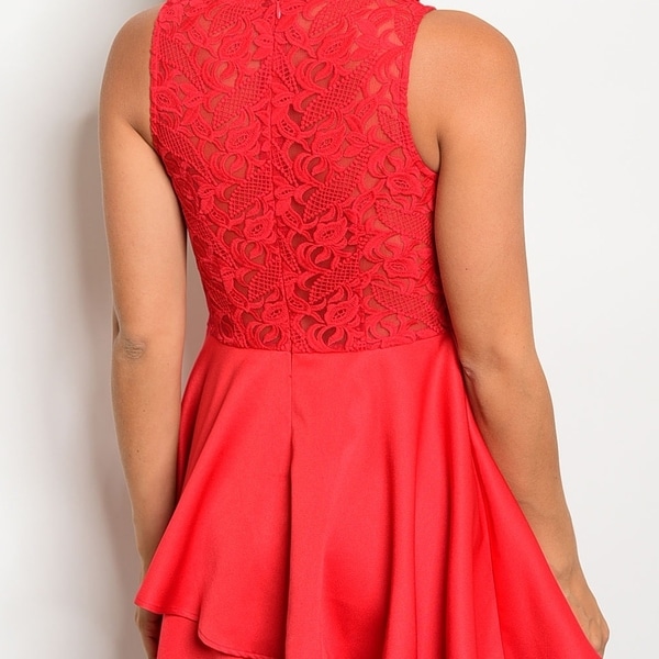 lace bodice fit and flare dress