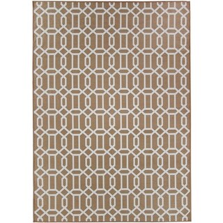 Ruggable 2-pc Washable Rug System 2.5' FT X 7' Ft RUGGABLE  Modern Fretwork Tan 