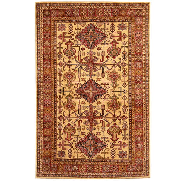 Handmade One-of-a-Kind Super Kazak Wool Rug (Afghanistan) - 5'8 x 8'10