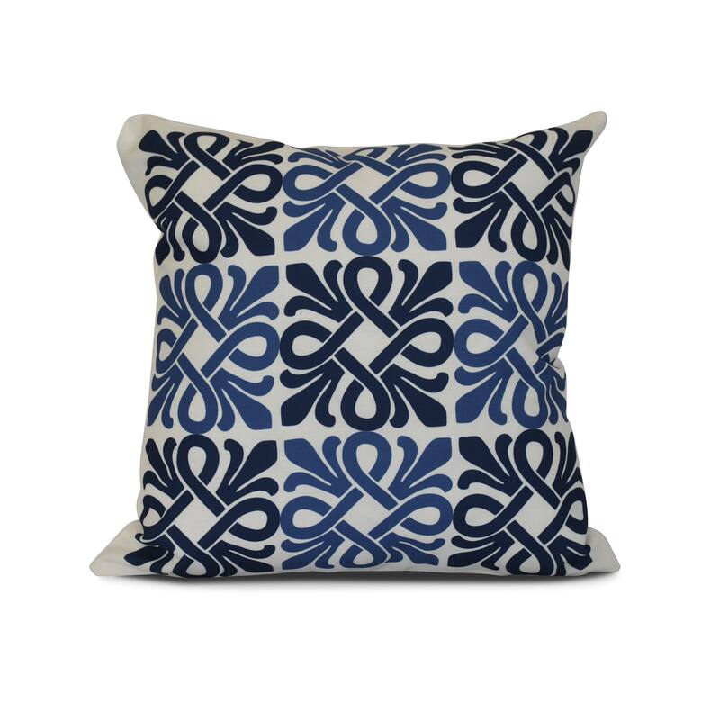 Tiki Square, Geometric Print Outdoor Pillow