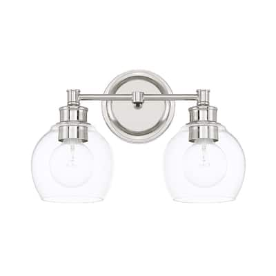 Capital Lighting Mid-Century Collection 2-light Polished Nickel Bath/Vanity Light