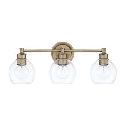 Capital Lighting Mid-Century Collection 3-light Aged Brass Bath/Vanity Light