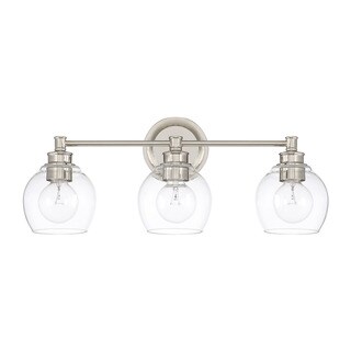 Capital Lighting Mid-century Collection Polished Nickel Glass/Steel 3-light Bath/Vanity Light