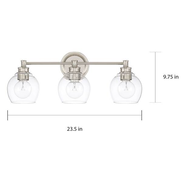 Capital Lighting Mid-century Collection Polished Nickel Glass/Steel 3-light Bath/Vanity Light