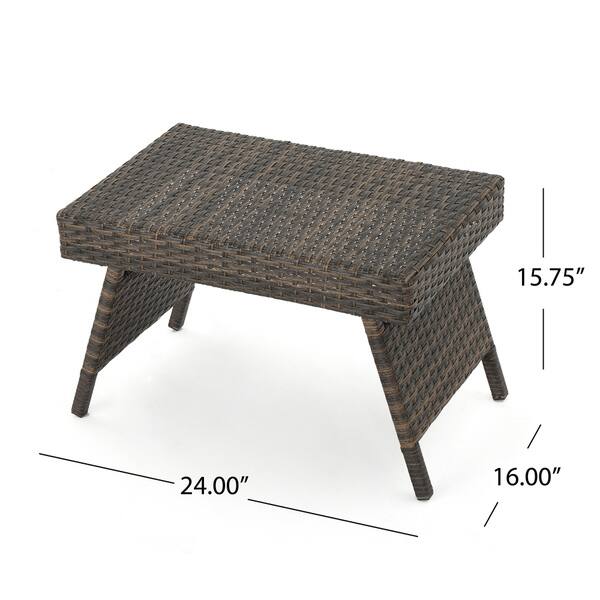 dimension image slide 3 of 2, Thira Outdoor Aluminum Wicker Accent Table by Christopher Knight Home