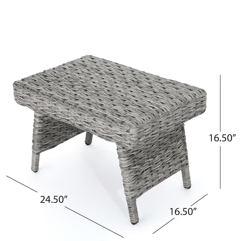 Thira Outdoor Aluminum Wicker Accent Table by Christopher Knight Home