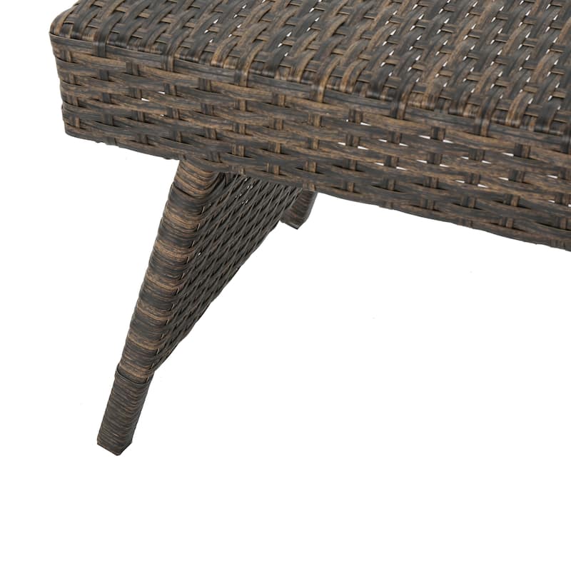 Thira Outdoor Wicker Lounge Set wide Side Table by Christopher Knight Home