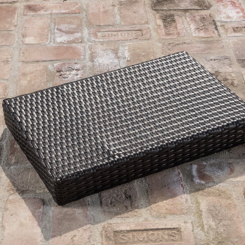 Thira Outdoor Wicker Lounge Set wide Side Table by Christopher Knight Home
