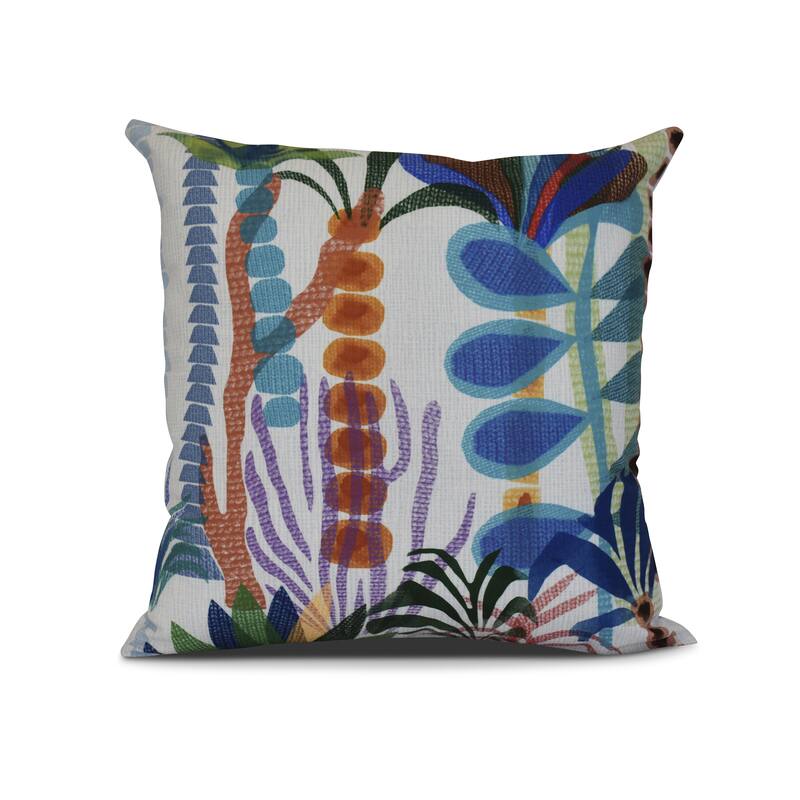 Tropical Jungle, Floral Print Outdoor Pillow