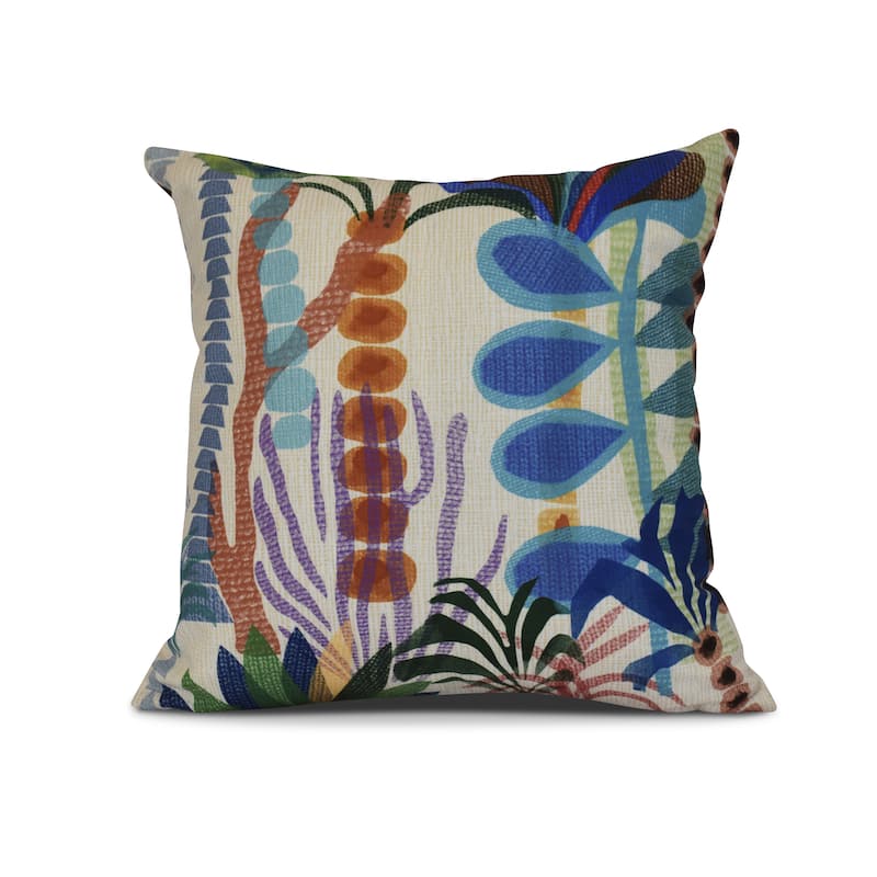 Tropical Jungle, Floral Print Outdoor Pillow