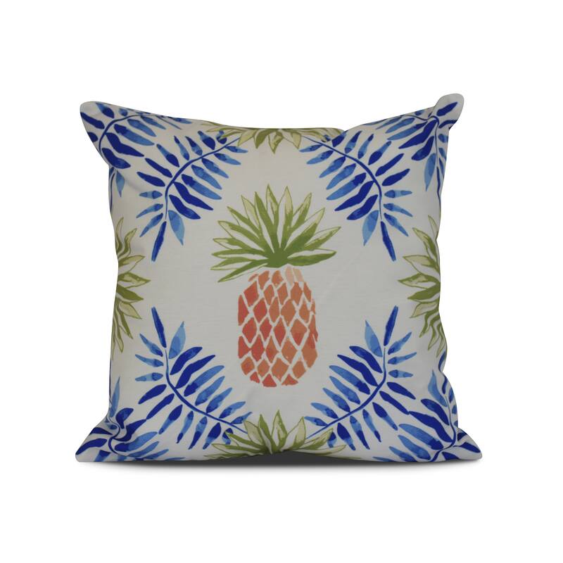 Pineapple and Spike, Geometric Print Outdoor Pillow