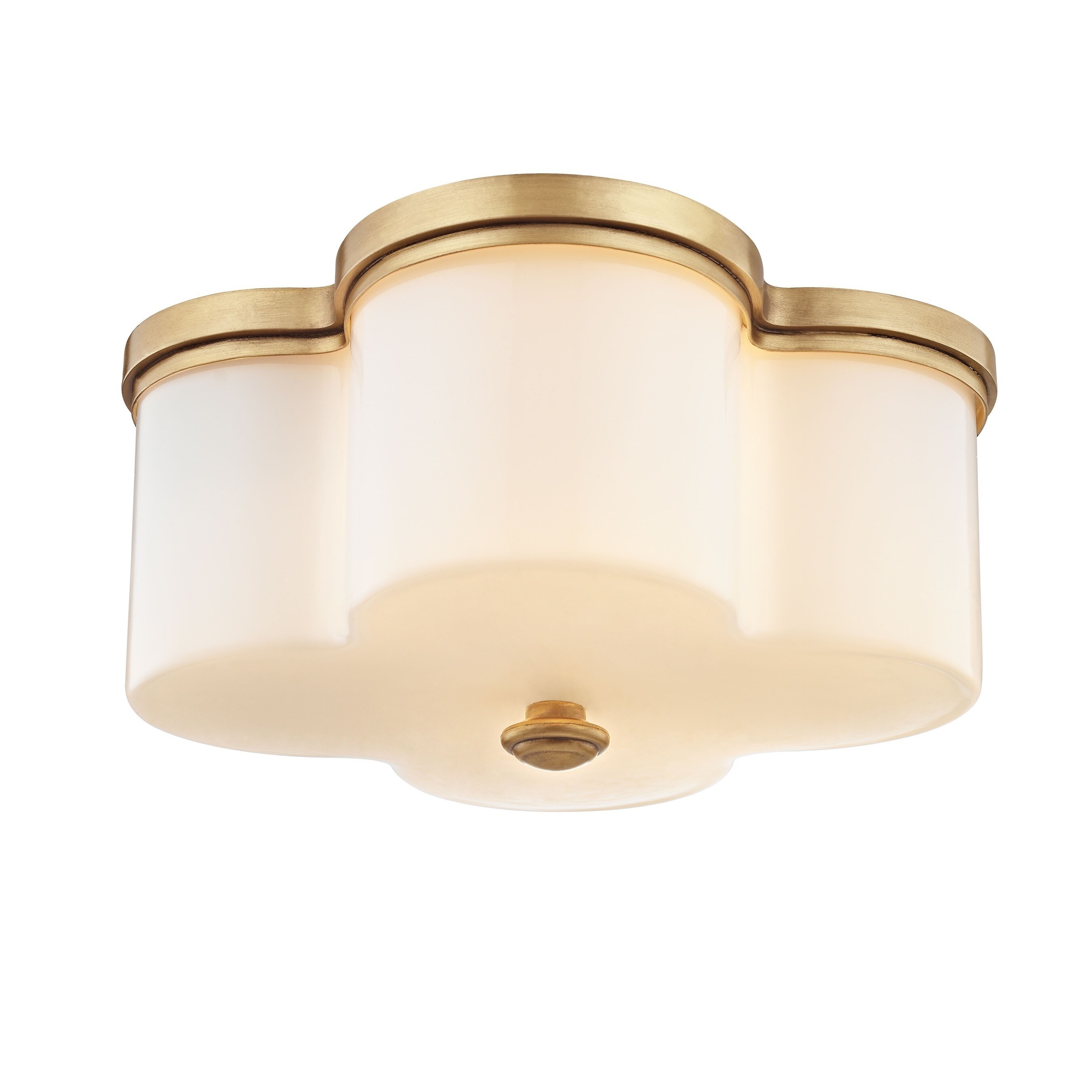 Shop Fifth And Main Clover 2 Light Aged Brass Flush Mount With