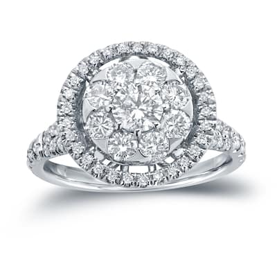 Auriya Unique 1 2/5ct TDW Round Diamond Halo Engagement Ring 14k Gold (H-I, I1-I2)
