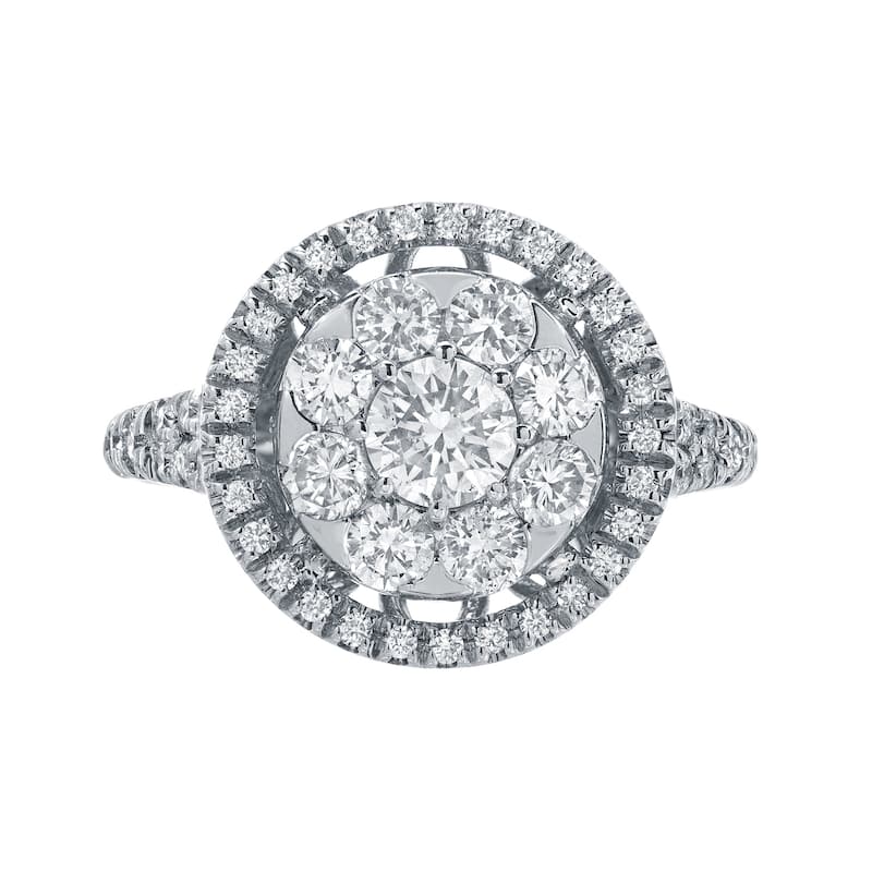 Auriya Unique 1 2/5ct TDW Round Diamond Halo Engagement Ring 14k Gold (H-I, I1-I2)