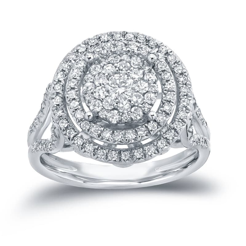 Auriya Unique Split-Shank 4/5ct TDW Diamond Halo Engagement Ring 14k Gold (H-I, I1-I2)