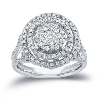 Auriya Unique Split-Shank 4/5ct TDW Diamond Halo Engagement Ring 14k Gold (H-I, I1-I2)