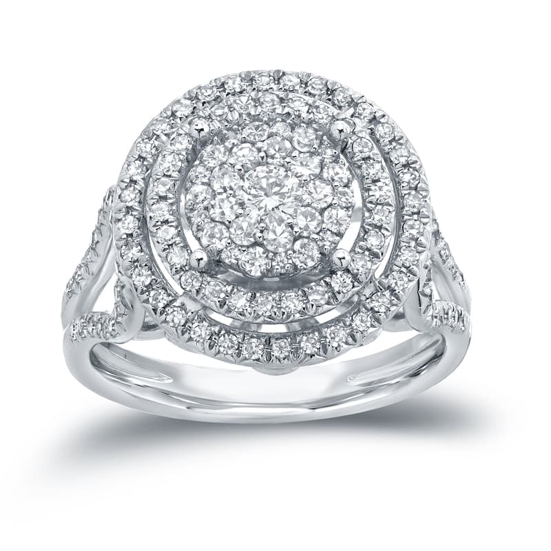 Auriya Unique Split-Shank 4/5ct TDW Diamond Halo Engagement Ring 14k Gold (H-I, I1-I2)
