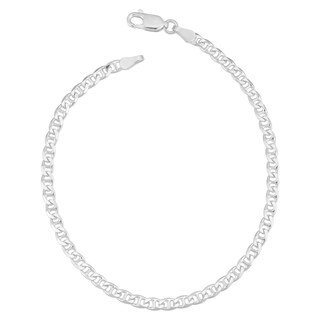 Shop Sterling Silver Italian Heart Link Bracelet - Overstock - 10312797