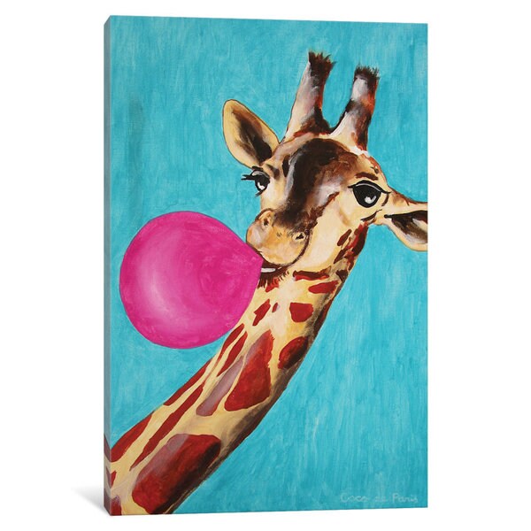 Shop iCanvas 'Giraffe With Bubblegum' by Coco de Paris Canvas Print ...
