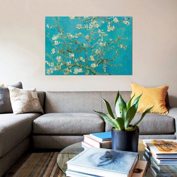 ARTCANVAS Branches with Almond Blossom - Teal Rectangle 1890 by Vincent Van outlet Gogh Canvas Art Print