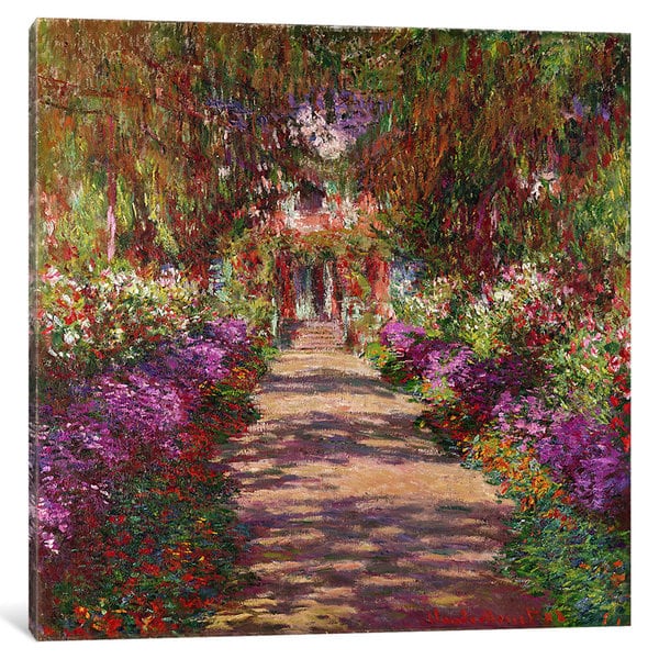 Shop Icanvas A Pathway In Monet S Garden Giverny 1902 By Claude Monet Canvas Print Overstock 15435475