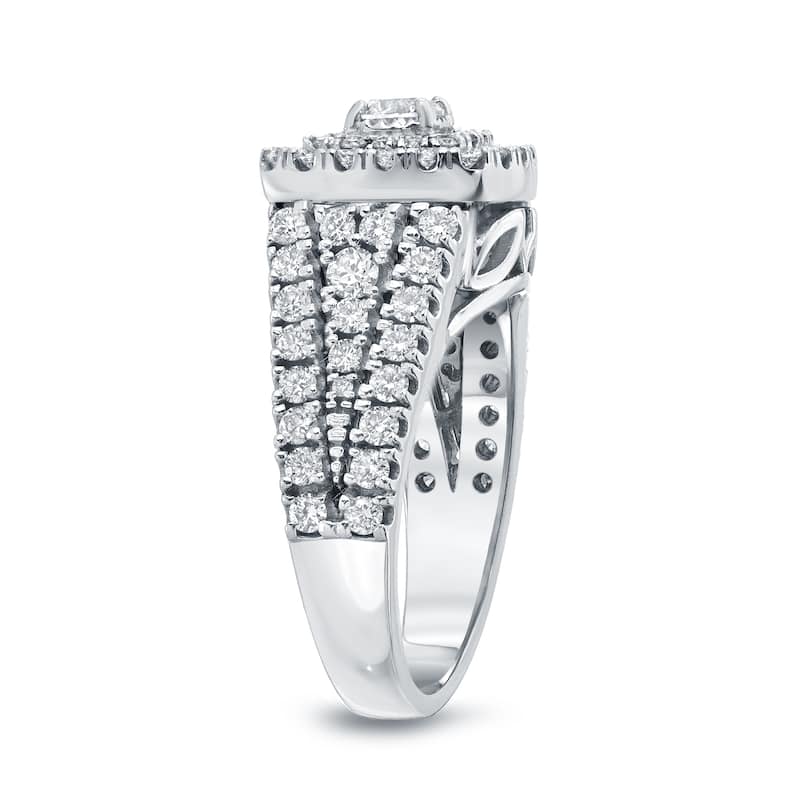 Auriya 1 1/4ct TDW Round Diamond Halo Engagement Ring 14k Gold
