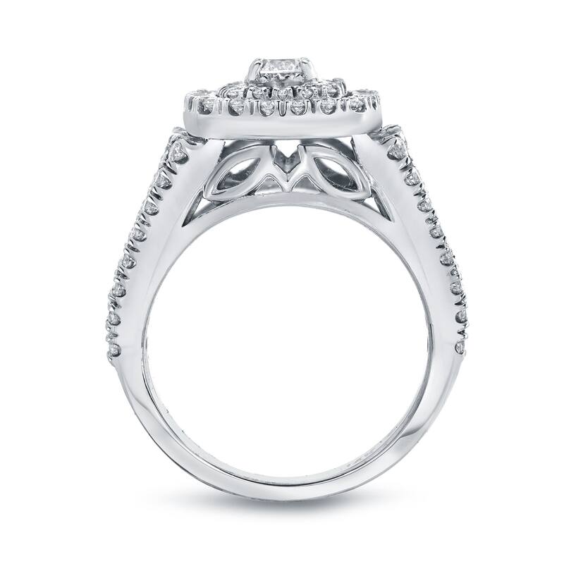 Auriya 1 1/4ct TDW Round Diamond Halo Engagement Ring 14k Gold