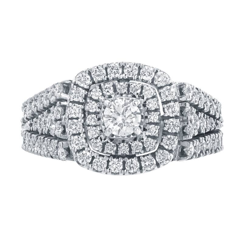 Auriya 1 1/4ct TDW Round Diamond Halo Engagement Ring 14k Gold