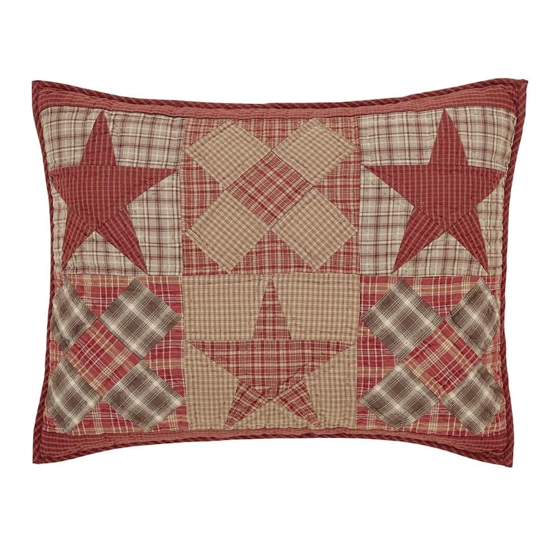 Tan Rustic Bedding VHC Dawson Star Sham Cotton Star