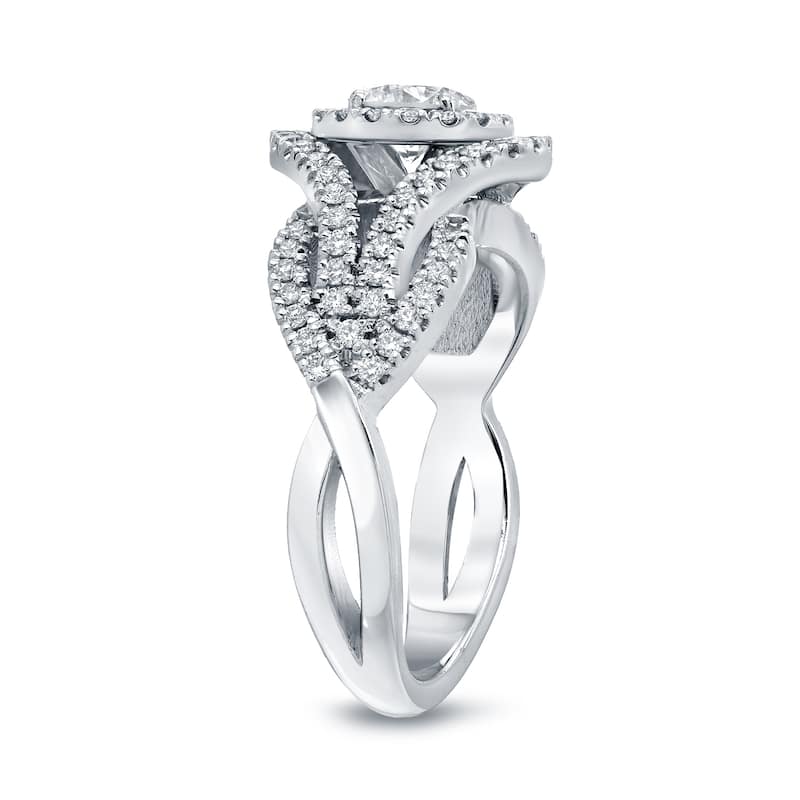 Auriya Infinity 1ct TDW Round Diamond Halo Engagement Ring 14k Gold (H-I, I1-I2)
