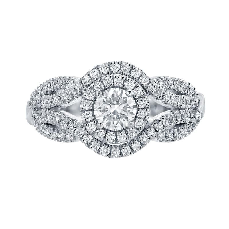 Auriya Infinity 1ct TDW Round Diamond Halo Engagement Ring 14k Gold (H-I, I1-I2)