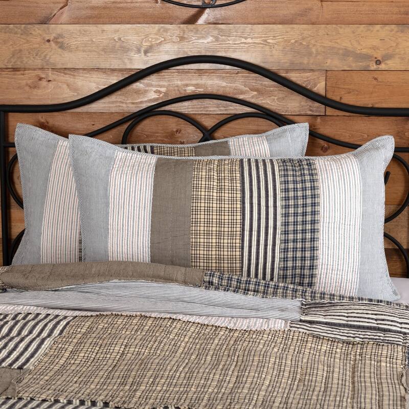 Ashmont King Sham - King - Washed Blue/Warm Grey/Vintage White