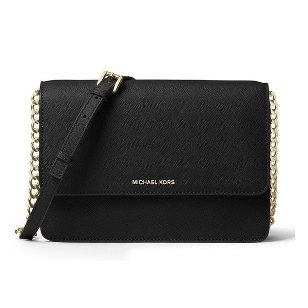 Shop Michael Kors Daniela Large Black Saffiano Leather Crossbody Handbag - Free Shipping Today ...