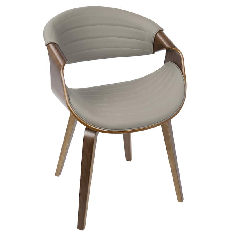 Carson Carrington Kanteborg Faux Leather/Wood Dining Chair - Light Grey/Walnut Wood