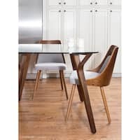 Upholstered Modern Cutout Back Dining Chair with Walnut Leg（Set of 4 ...